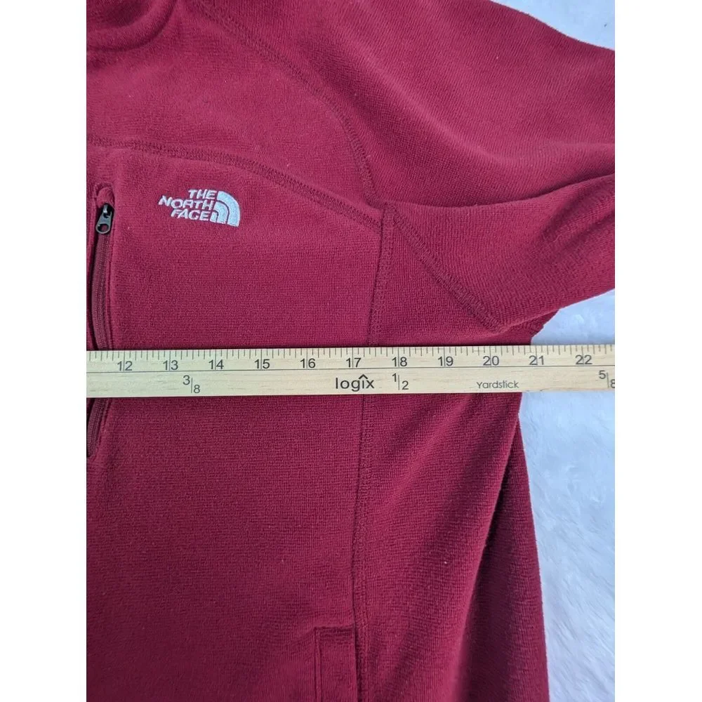 The North‎ Face Full Zip Fleece Jacket Men's L Red Polartec Pockets Mid Weight